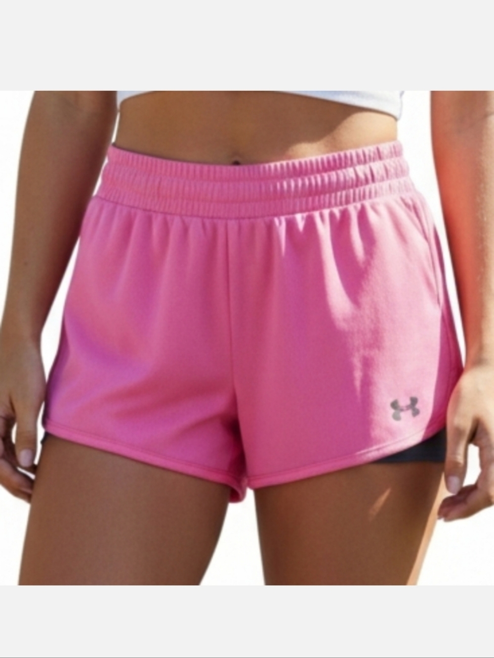 Under Armour women's hot pink athletic workout shorts Women's size large